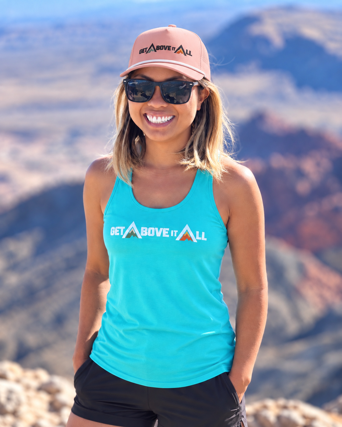 Women's Racerback Tank - Mountain Wordmark