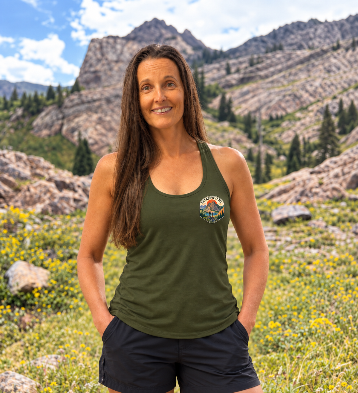 Women's Racerback Tank - Classic Badge
